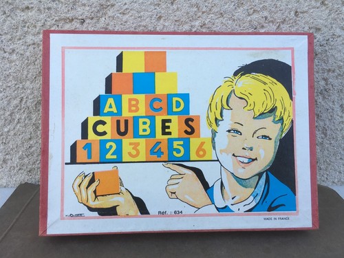 Ancien jeu cubes en bois - jeu,