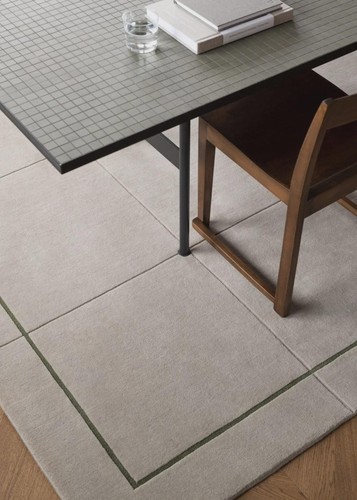Tapis moderne laine gris - en,