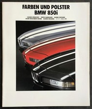 BMW 850i Car LF Colours & Upholstery Brochure FEB 1990 #011080799 2/90 VM