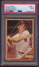 2016 TOPPS BERGERS BEST ROGER MARIS #BB-11 1962 REPRINT YANKEES PSA 9 MINT