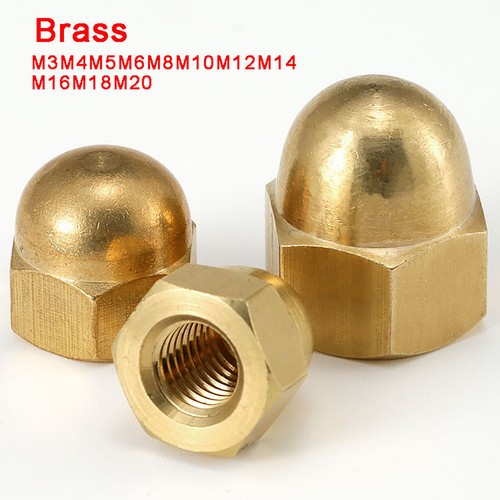 Solid brass acorn cap nuts - acorn,