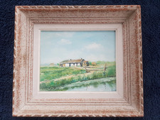 HUILE SUR PANNEAU MAISON DANS LE MARAIS SIGNEE (BRUDES?) CADRE MONTPARNASSE 3F