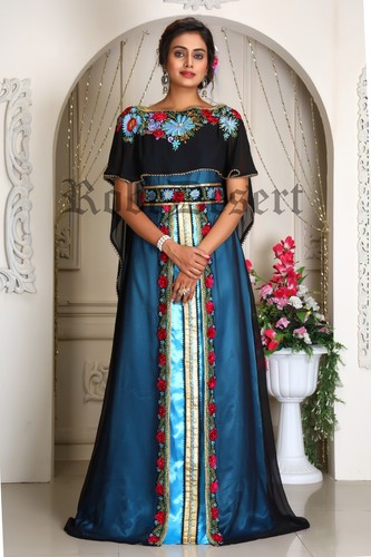 Black and firozi takchita - black,