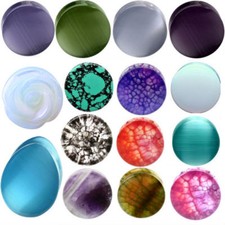 Ear Gauges Organic Stone Ear Plugs Tunnels 2 G, 0G,00G,12,14,16,19,22,25MM USA 