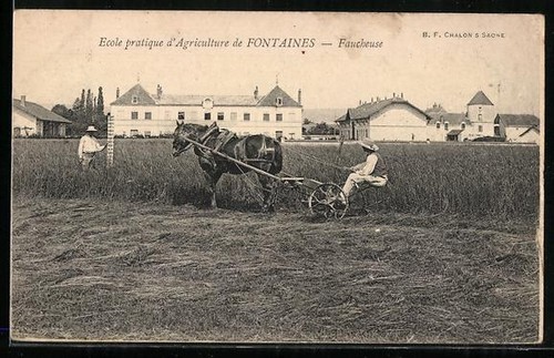 Cpa fontaines école - fontaines,, pratique