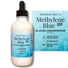 2% Methylene Blue 3.75 fl oz, USA Made Ultra Concentration Glass Bottle and... 