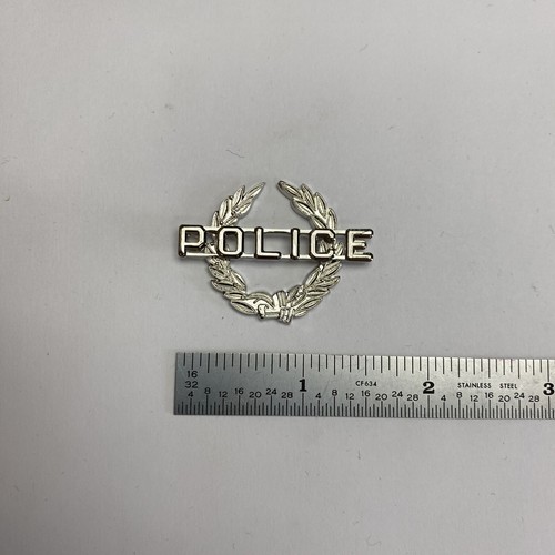 Police wreath silver pin - police,