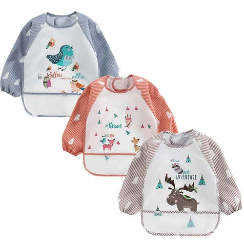 3pcs bavoirs manches longues - bavoirs,