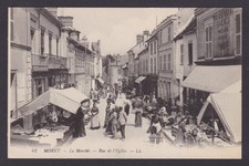 FRANCE, Postcard, Morette, The market, Rue de l'Eglise