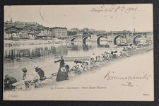 Old postcard 86: Les laveuses, La Vienne, Pont Saint Etienne - 1901 - circulated