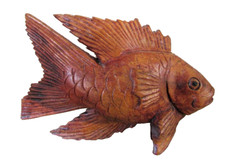 Petit poisson koi en bois sculpté 10,5 x 4 x 6,5 cm Carpe koï Déco bord de mer