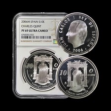 SPAIN. 2006, 10 Euro, Silver - NGC PF69 - Emperor Charles Quint, Carlos I