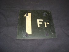 PLAQUE EN TOLE D EPOQUE POUR PORTE PRIX POMPE A ESSENCE BOUTILLON THEMIS SATAM