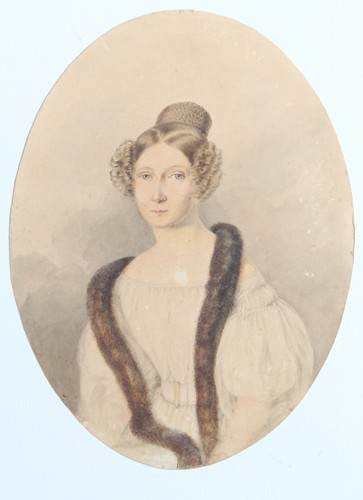 Aquarelle 1830 elegante à - aquarelle,