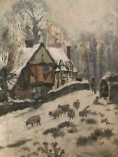 oil painting panel cardboard landscape impressionism Impressionist art 1924