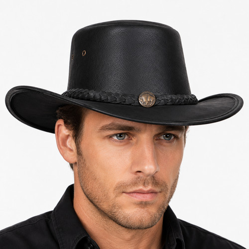 Chapeau unisexe cuir - chapeau, de
