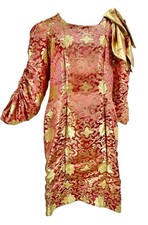 VTG AVANT GARDE BROCADE DRESS TAPESTRY VICTORIAN RENAISSANCE HOLIDAY MIDIEVAL