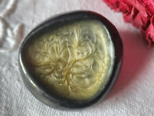 Vintage Large Button Collection Green Heart Superb 3.6cm Resin Foot Ref 2678