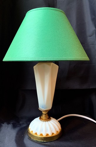 Lampe ancienne pied opaline - lampe,