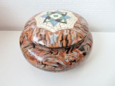 Vallauris Vase - Boite Gerbino terres marbrées mêlées.