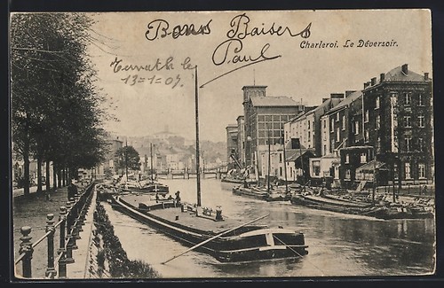 Cpa charleroi déversoir - charleroi,,
