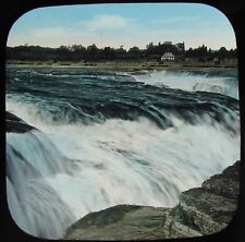 Glass Magic Lantern Slide CHAUDIERE FALLS AT OTTAWA C1890 PHOTO CANADA