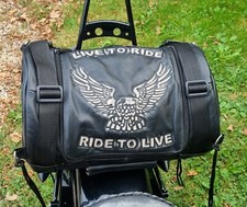 Sac sissi bar Cuir souple Aigle / eagle GOLD  custom harley shadow intruder vn 