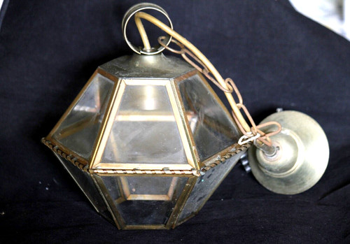 Lanterne verre cuivre laiton