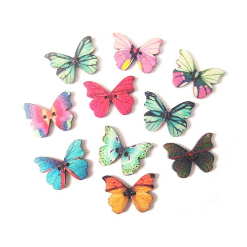 Lot papillons en bois - lot,