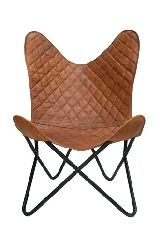 Chaise papillon accent cuir