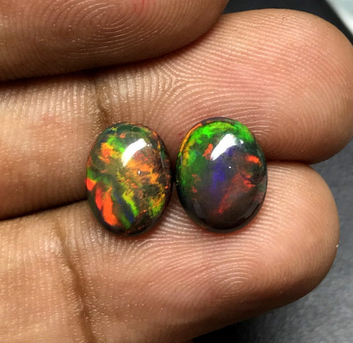 Paire cabochons ovales - de,