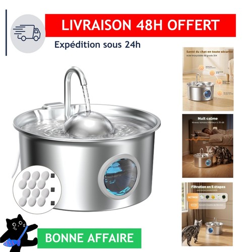 Fontaine eau pour chat inox - chat,