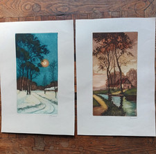 lot de 2 gravures anciennes