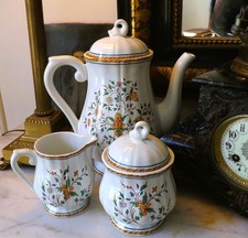 Service Gien Décor 'Sainfoin' ~ Verseuse, Sucrier & Pot à Lait