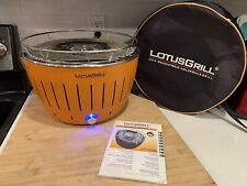 RARE LotusGrill Orange Portable Smokeless Charcoal Barbecue Electric Camping