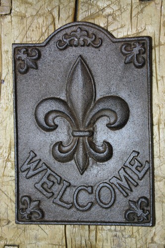 Large cast iron fleur lis - large,