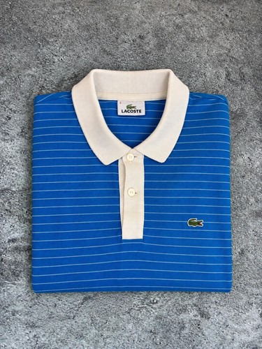 Polo lacoste bleu rayé - polo,