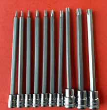 NEW Gearwrench  10 Piece 1/4" 3/8" Drive Long Shank Torx Bit Socket Set T8 - T50