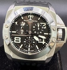 Men's TechnoMarine Black Watch Chronograph Wristwatch 53mm Case Excellent Cond