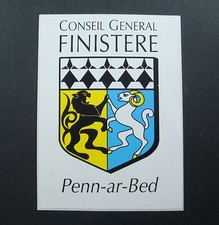 3ANCIENS AUTOCOLLANTS STICKERS KIWI REGION BRETAGNE FINISTERE BLASON ARMOIRIES  