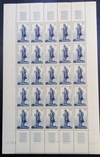 Monaco 1951 feuille sheet neuf** Yt 351 statue albert Ier , portrait