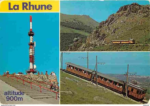Postcard trains la rhune - trains,