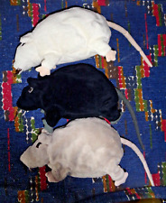 GB3 /  LOT DE 3  DOUDOU PELUCHE IKEA  RAT NOIR BLANC GRIS TTBE