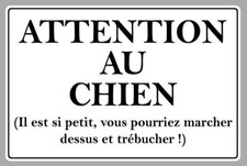 ATTENTION AU CHIEN DANGER HUMOUR PETIT CHIHUAHUA AUTOCOLLANT STICKER AB104