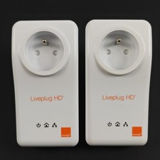 Lot 2 Prises Adaptateurs CPL Orange Liveplug HD+ / 200 Mbps Mbits/s