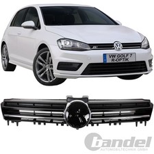 Calandre Nervures Noir Avec Chrome Moulure Grille pour VW Golf 7 R Line