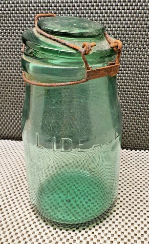 Ancien bocal verre vert - bocal,