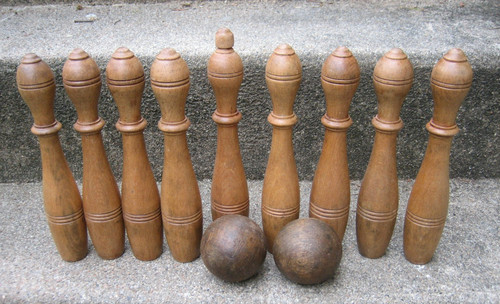 Ancien jeu quilles en - ancien, 9