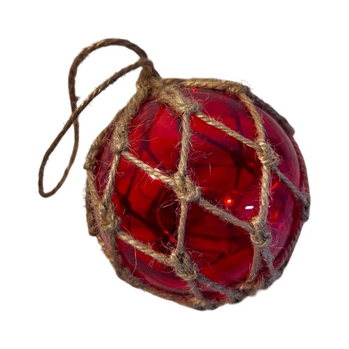 Red glass fishing buoy tiki - glass,