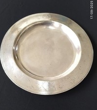 RARE PLAT METAL ARGENTE "CHRISTOFLE ALFENIDE " PAQUEBOT "NORMANDIE" 22,5CM